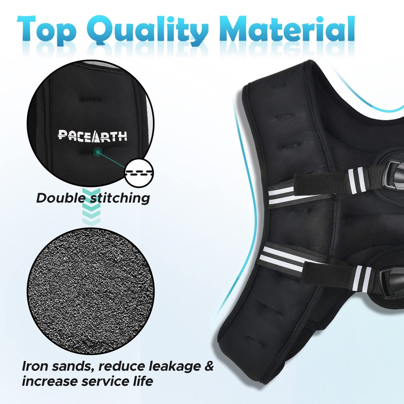 PACEARTH Weighted Vest with Ankle/Wrist Weights 6lbs-30lbs Body Weight Vest