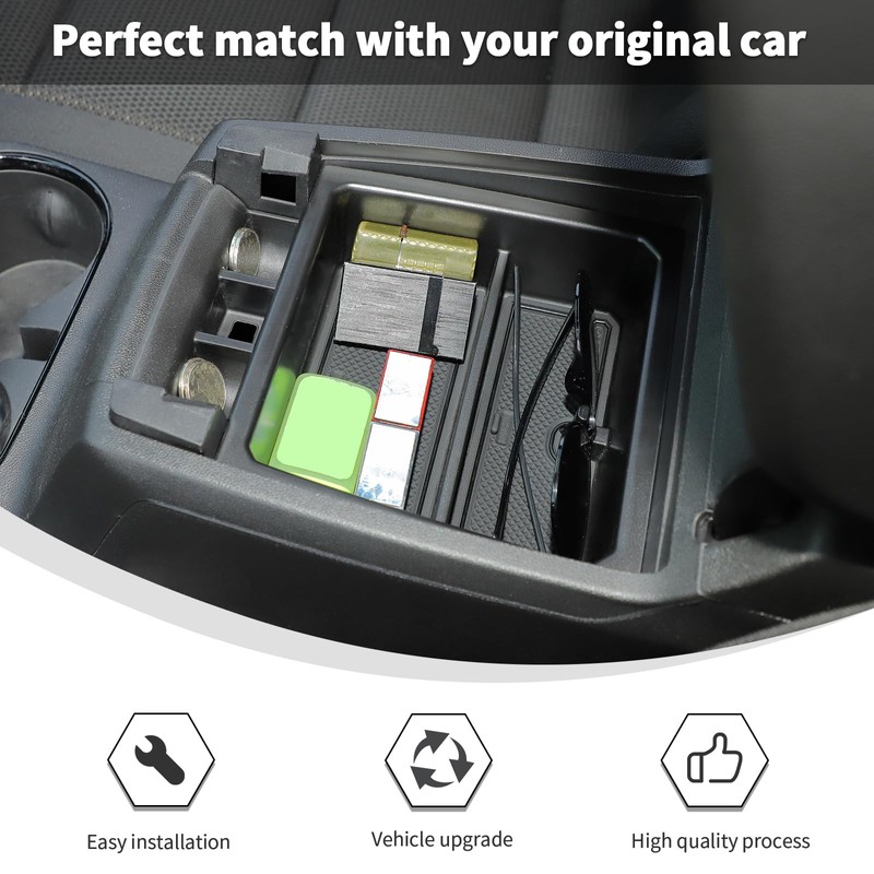 Linskip Center Console Organizer Tray with Non-Slip Mat Compatible with
