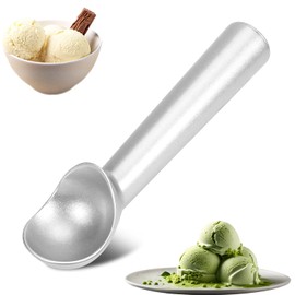 Ice Cream Scoop, Aluminum Ice Cream Scoop, 7-Inch One-Piece Design Non-Stick Cookie Scoop (Silver)