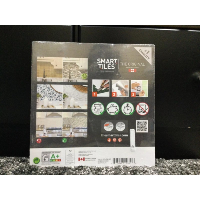 Smart Tiles Crescendo Ciotta 9.73"X 9.36" 4 Pack Vinyl Peel