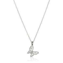 Dogeared Reminders- "Beautiful" Sterling Silver Butterfly Charm Necklace, 16"+2" Extender