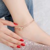 APOSITV Women's Anklet, Pink Gold, Sparkle, Gold, Chain, Rhinestone, Stainless