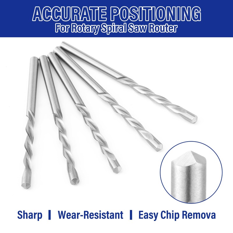 Tondiamo 50 Pcs Drywall Bits 1/8 Inch Cutting Bits M2