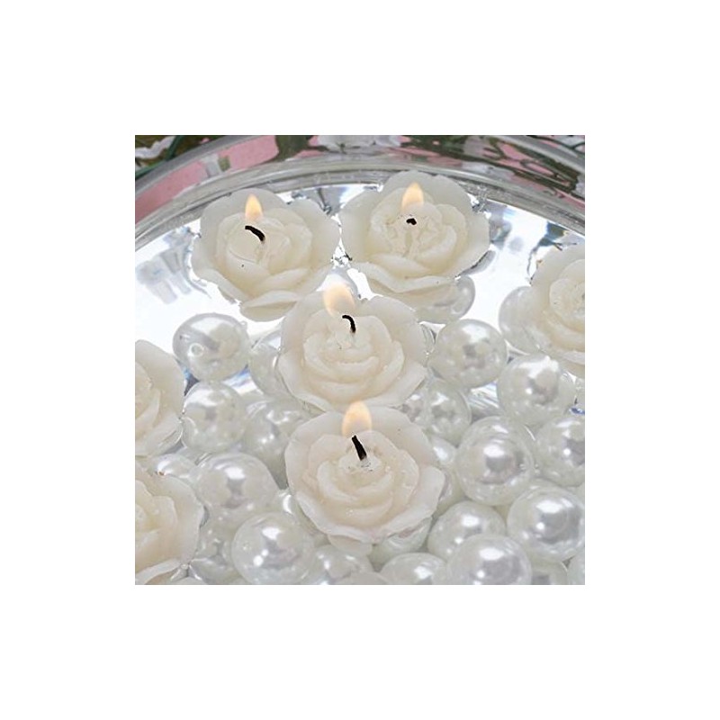 TABLECLOTHSFACTORY Mini Floating Rose Candle Ivory-60/pk