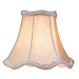 Livex Lighting S142 Bell Clip Chandelier Shade with Fancy Trim, 1" x 1" x 1", Champagne Scallop