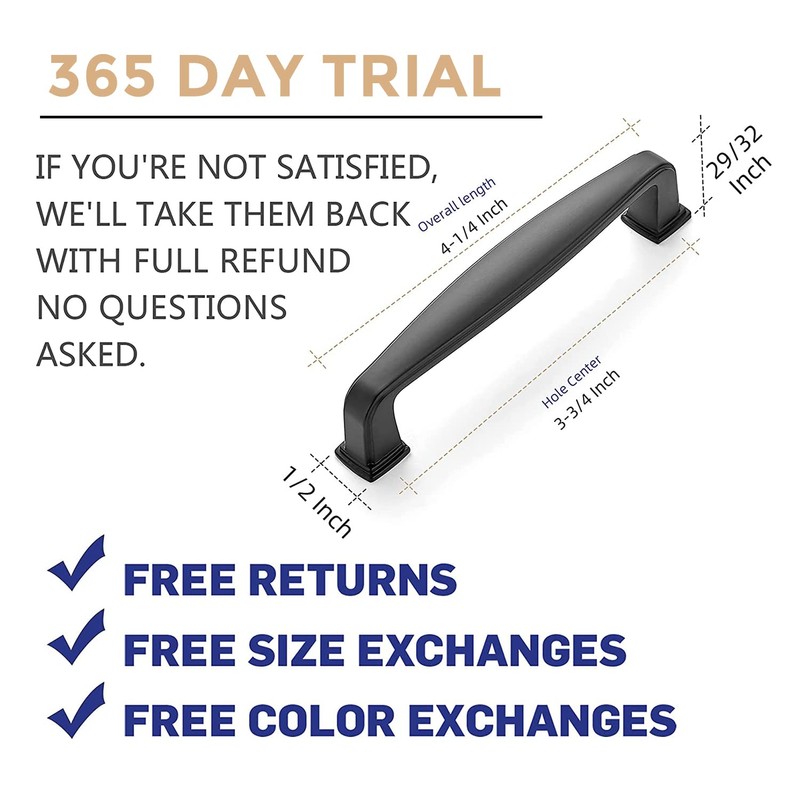 Ravinte 40 Pack Solid 3-3/4 Inch Kitchen Cabinet Handles Matte