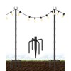 Tigerden 10Ft String Light Poles for Grass & Soil, Outdoor