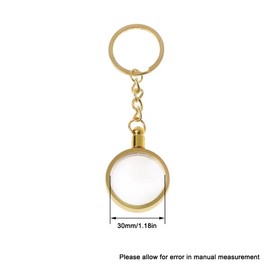 2 Pcs Coin Holder Keychains, 30mm Round Coin Bezel Keyrings Medallion Holder with Key Ring for Handbag Purse Car (Gold & Silver)