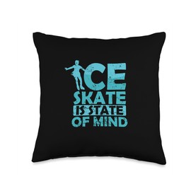 skating ice skating sport ice rink ice ice rink State of Mind Ice Skating Throw Pillow, 16x16, Multicolor
