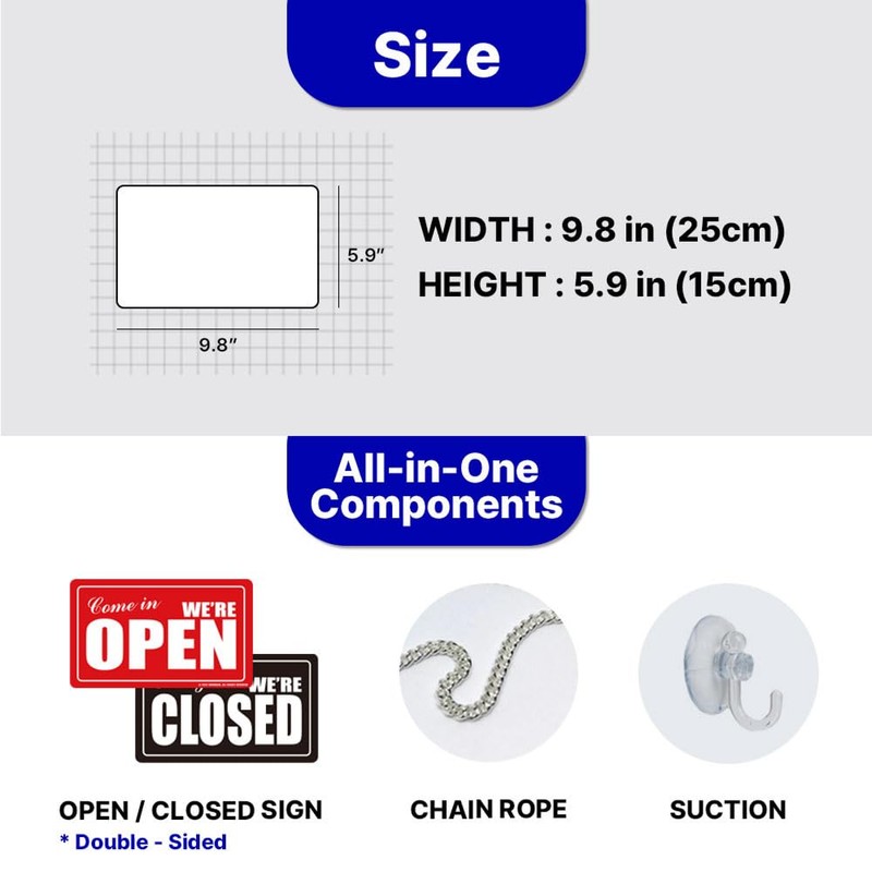 Open Closed Sign (01. Red & Black) OPEN CLOSED Sign