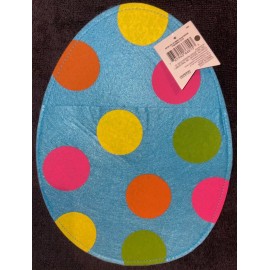Unbranded TURQUOISE POLKA DOT FELT EGG ENVELOPE