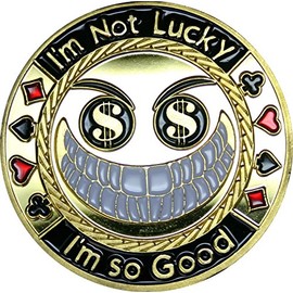 Poker Card Guard/Protector - I'M NOT LUCKY IM SO GOOD