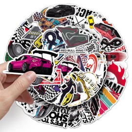 Racing Game Stickers for Laptop (50 PCS),Gift for Children Teens Adults Girl Boys,Waterproof Stickers for Water Bottle,Racing Vinyl Stickers for Scrapbook,Skateboard,Bike,Phone,Dairy