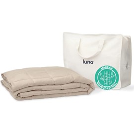 Luna Weighted Blanket - 100% Lyocell Rayon - 25lbs King - 80" x 87" Beige - Imported