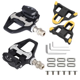 Lwtsrp Bicycle Pedals, Click Road Bike Pedals with Studs, Compatible with SPD SL System, SPD SL Pedals, Includes Cleats and Mounting Material, Made of Aluminium Alloy, for Indoor Outdoor, MTB, Spin