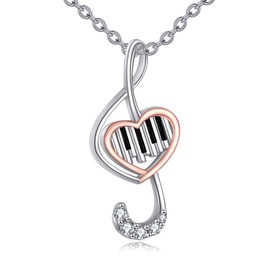 POPLYKE Sterling Silver Music Pendant Necklace Music Lovers Gifts Jewellery for Women Her