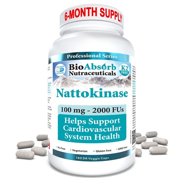 Bio Absorb Nutraceuticals Bio Absorb Nattokinase Supplement. 100 mg, 2000