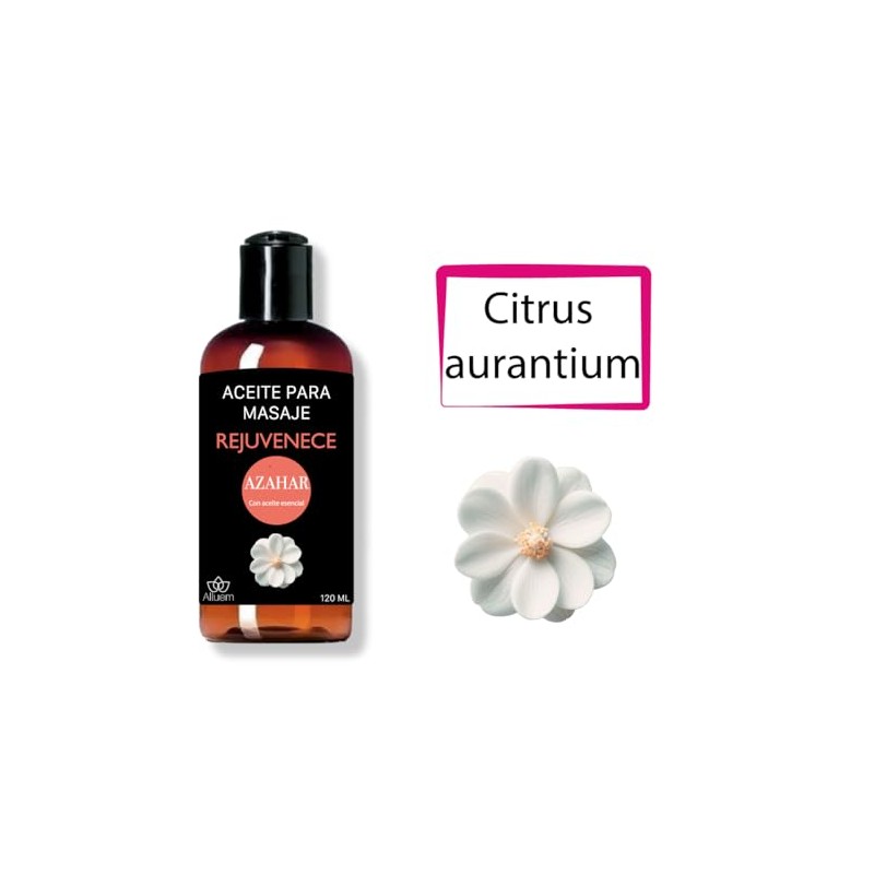 Aceite Para Masajes De Azahar, Relajante 120 ml, Alluem