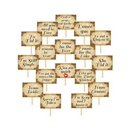 ASVP Shop® 15 Vintage Style Wedding Photo Props & Sign, Photography Props/Photo Booth