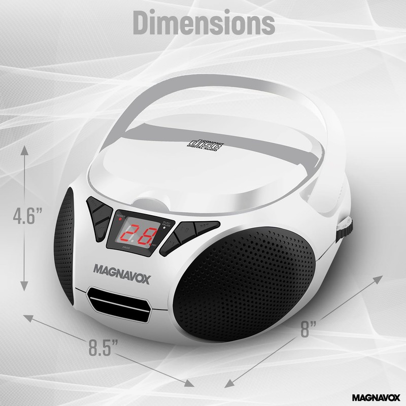Magnavox MD6924 Portable Top Loading CD Boombox with AM/FM Stereo