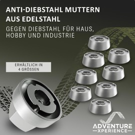 Adventure Xperience 8 + 1 Anti-Theft Nuts - Security Nut Anti-Theft Including Special Key - Various Sets, Special Shape - M5, M6, M10 Stainless Steel (M8, 8 Nuts 1 Nut) 8M8Tri