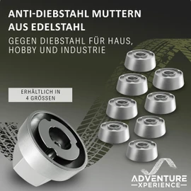 Adventure Xperience 8 + 1 Anti-Theft Nuts - Security Nut Anti-Theft Including Special Key - Various Sets, Special Shape - M5, M6, M10 Stainless Steel (M8, 8 Nuts 1 Nut) 8M8Tri