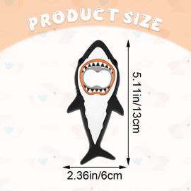 YUXIANLB Shark Bottle Opener, Magnetic Beer Bottle Opener for Refrigerator, Silicone Stainless Steel Beer Bottle Opener, Pop Can Soda Can Opener for Boyfriend Husband Father (Black)