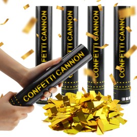 Hyran Confetti Cannon Gold *4, Party Popper, Confetti Cannon Wedding, Confetti Cannon XXL for Indoor and Outdoor Use