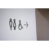 PICTOCLUB Restroom Unisex Pictogram Guide Sign Plate Matte Black