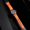 Black/Orange Easy Swapping Quick-Release FKM Rubber Watch Straps Set of