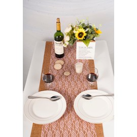 OSVINO Table Runner Lace Pink 15 cm x 25 m Wedding Decoration Retro Table Runner Lace Table Decoration for Christening Parties Wedding Christmas Communion Anniversary Craft Packaging Material