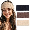 3 PCS Wide Boho Lace Headbands Stretchy Vintage Floral Hair