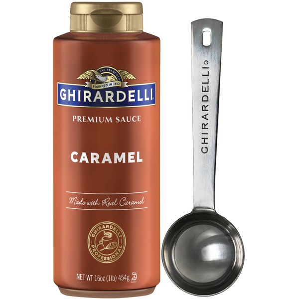 Ghirardelli Caramel Sauce, 16 Ounce Squeeze Bottle with Ghirardelli Stamped