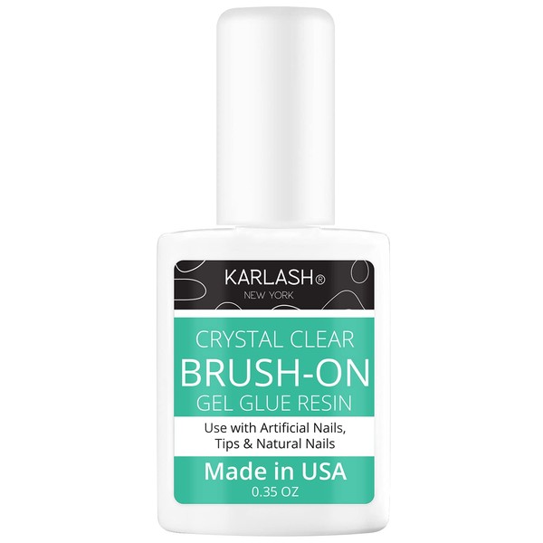 Karlash Super Strong Brush On Nail Glue for Acrylic Nails and Press on Nails Nail Bond Nail Glue Adhesive, Perfect for False Acrylic Nail Art, Glitter, Gems, White Clear Tip (1 Piece)