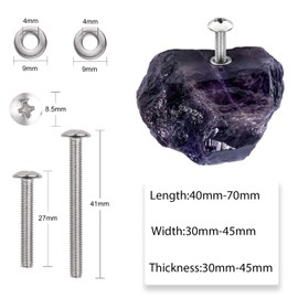 moonsix Pack of 4 Amethyst Raw Stone Knobs for Cabinets and Drawers, Natural Rough Crystal Drawer Pulls Handles for Home Decor
