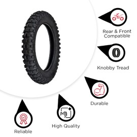 AlveyTech 2.50-10 Rear Tire - Fits the Razor MX500 & MX650 Dirt Rocket, Back Wheel Replacement, Heavy Duty Rubber Tires for Gas and Electric Dirt Pit Bike, Mini Rocket Scooter, 1-Pack