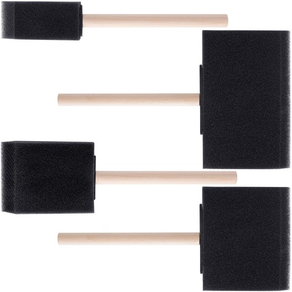 CustomyLife CustomyLife 4 Pcs Foam Paint Brushes, 4 Sizes Wood