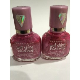 Maybelline LOT OF 2 Maybelline Wet Shine Diamonds Shine Nail Color Polish LOUD &CLEAR LILAC