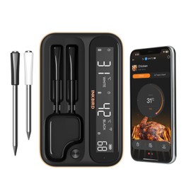 Inkbird INT-12-BW Meat Thermometer Wireless Grill Thermometer Bluetooth 5.4 and WiFi 5G & 2.4G, IP67 Waterproof Oven Thermometer for Oven, Grill, Smoker, Rotisserie Airfryer Oven