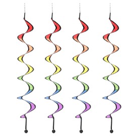 4Pcs Rainbow Wind Spinner - Colorful Hanging Wave Windsock