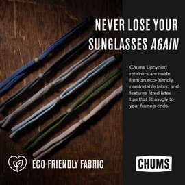 Chums Upcycled Cotton Glasses Retainer - Eco-Friendly Adjustable Sunglasses Eyewear Holder Strap (Sky Heather)