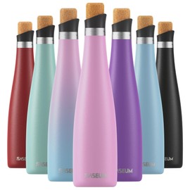 SASEUM Wine Bottle, 32 oz Insulated Stainless Steel Water Bottle and Wine Decanter with Vacuum Sealed Lid - Pink 32 oz (1000ml)