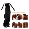 AROOMAN beautiful black ribbon pony Head hair Wig hair extensions