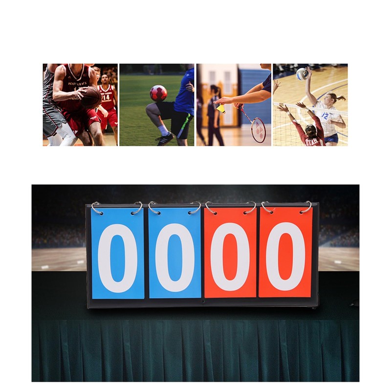 Yuelulala 2pcs 4-Digital Portable Table Top Scoreboard Flipper for Soccer,