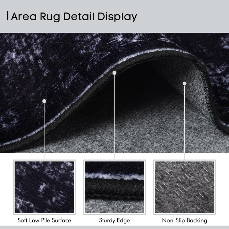 8x10 Large Area Rugs for Living Room, Neutral Machine Washable