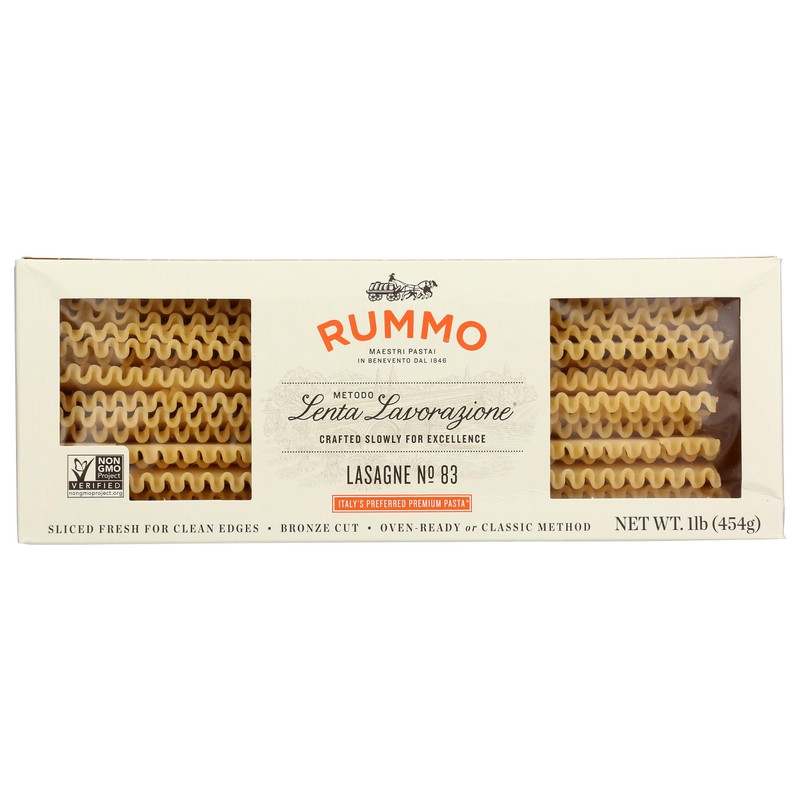 Rummo Lasagne Pasta, No. 83, Kosher, Non GMO, 1 LB