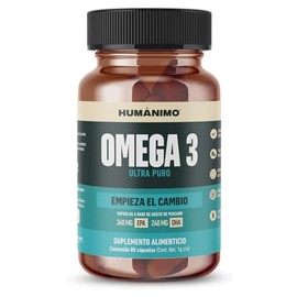 HUMNIMO  Omega 3 Aceite de Pescado para Apoyo a la Salud Cardiaca, Mental y General con Vitaminas Naturales. Ideal para Ejercicio. 80 Cpsulas de...   
