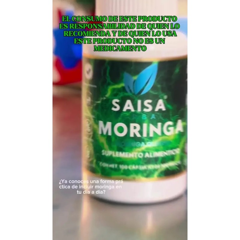 Moringa Saisa Herbal 100 Cápsulas Suplemento Alimenticio