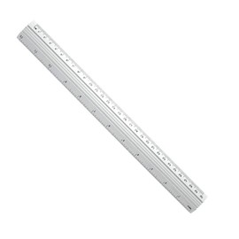 Regla Metálica Resistente, 30 cm, Plateada