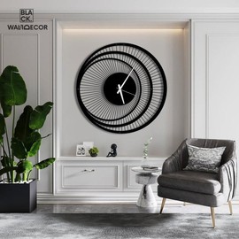 Wall Clock Unique, Round Wall Clock, Triple Circle Metal Wall Clock, Oversized Wall Clock, Modern Wall Clock, Metal Wall Clock - Color: silver, size: 50 x 50cm
